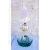 Image 1 : CLEAR GLASS COAL OIL LAMP W/ CHIMNEY 