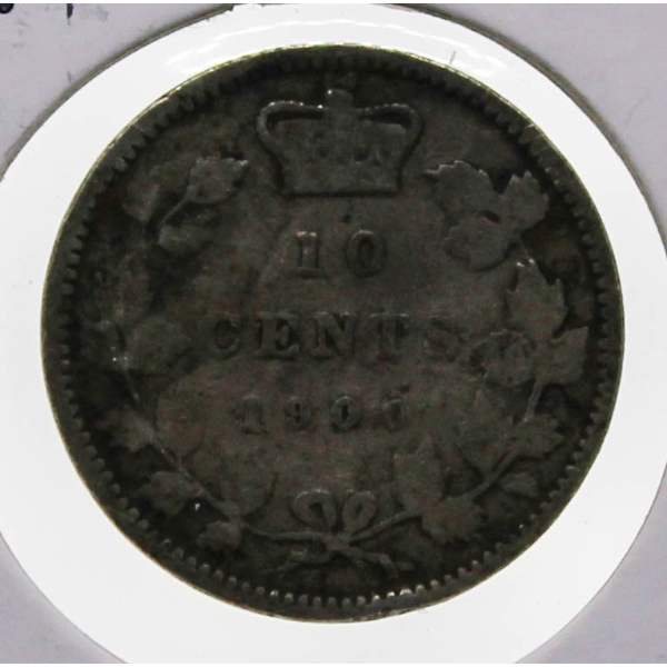 1900 VICTORIAN CANADA SILVER 10 CENT COIN