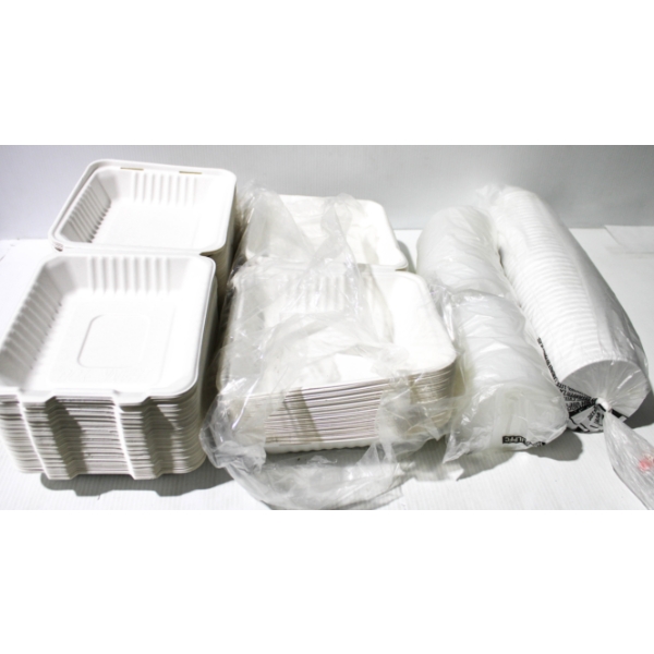 ASST TAKE OUT TRAYS & BOWLS W/ LIDS