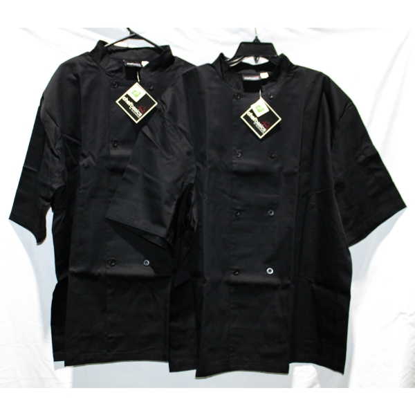 2 NEW CHEFWEAR BLACKWOOD SHORT SLEEVE CHEF'S COAT