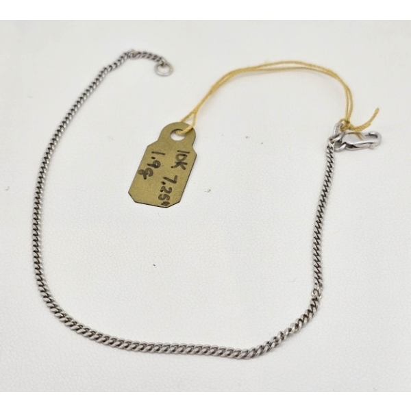 10K WHITE GOLD 7.25" BRACELET