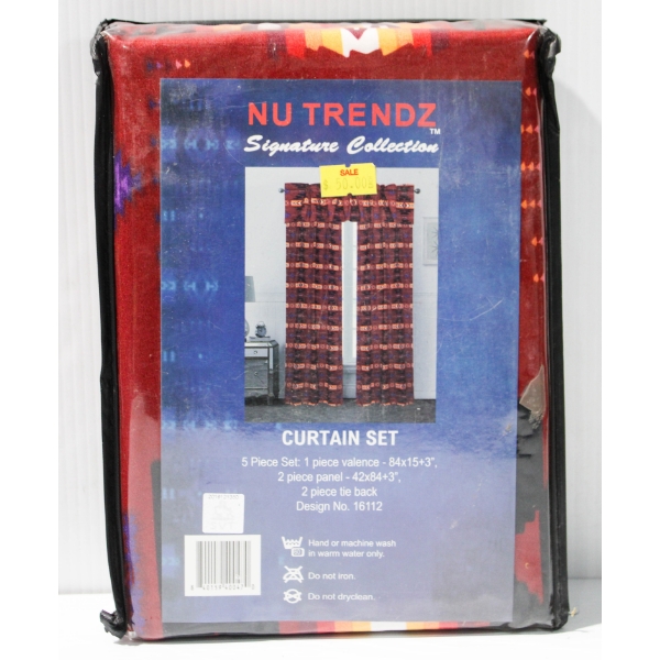 5PC NU TRENDZ CURTAIN SET - SOUTHWEST DESIGN 