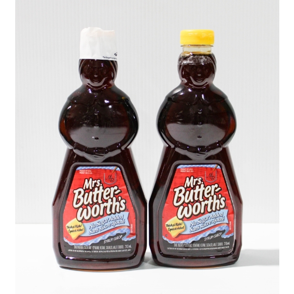 2 X 710ML MRS. BUTTER-WORTH'S NO SUGAR ADDED SYRUP