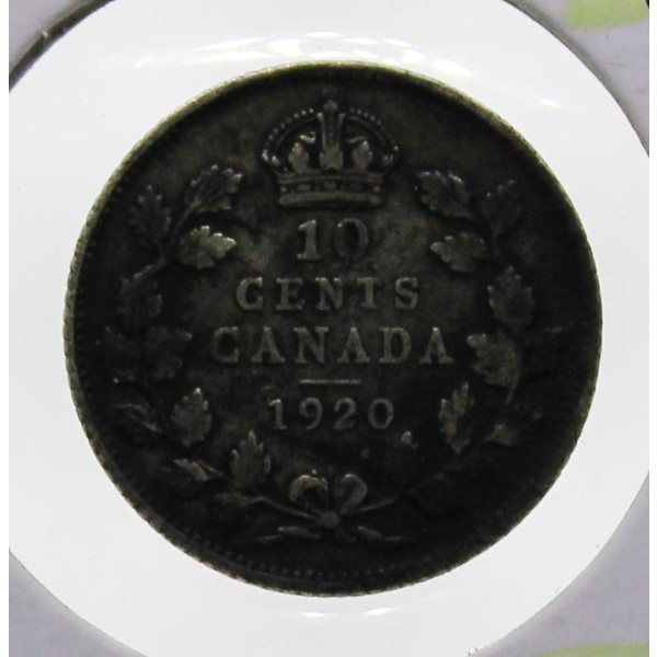 1920 CANDIAN SILVER 10 CENT COIN