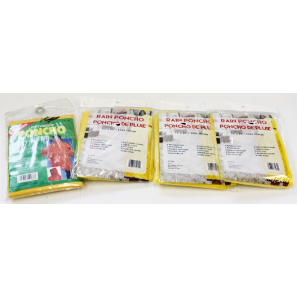 4 NEW RAIN PONCHOS