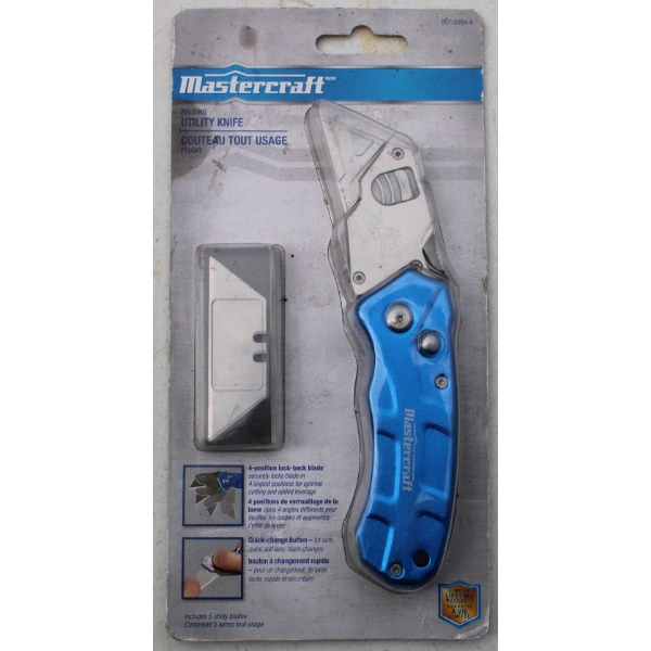 NEW MASTERCRAFT FOLDING UTILITY KNIFE W/ BLADES