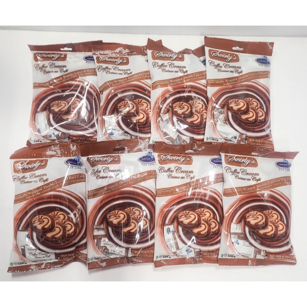 8 X 120G SWIRLY'S COFFEE CREAM CANDY