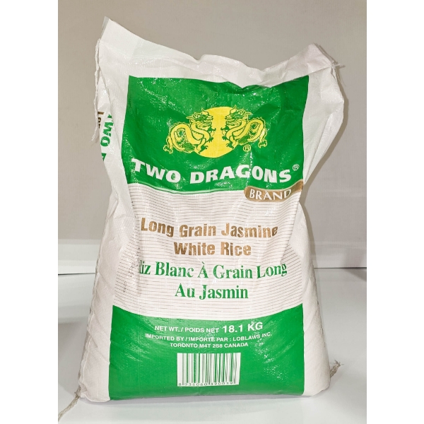 40LBS OF TWO DRAGON JASMINE WHITE RICE