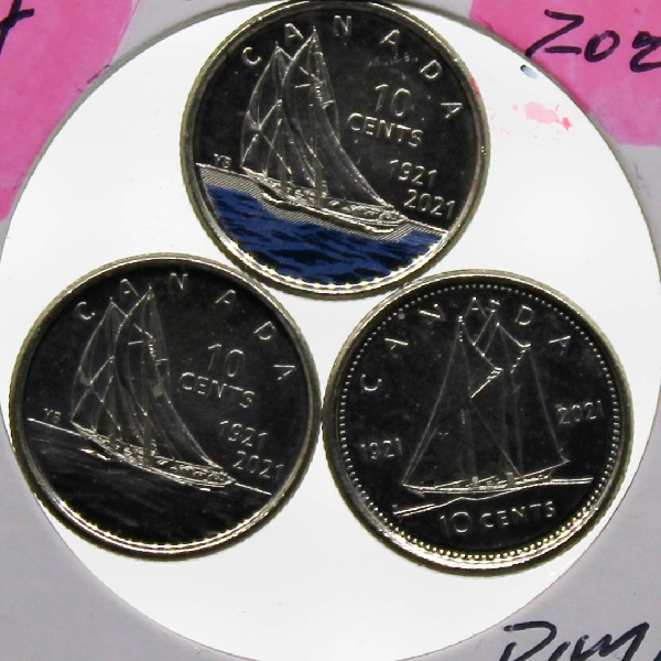 1921-2021 CANADIAN MINT COLOURED DIME SET