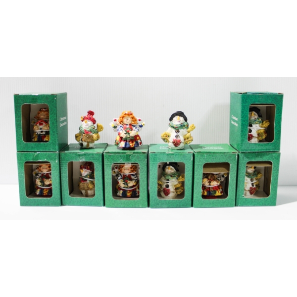 11 CHRISTMAS HOLIDAY DECORATIONS - SNOWMAN & ANGEL