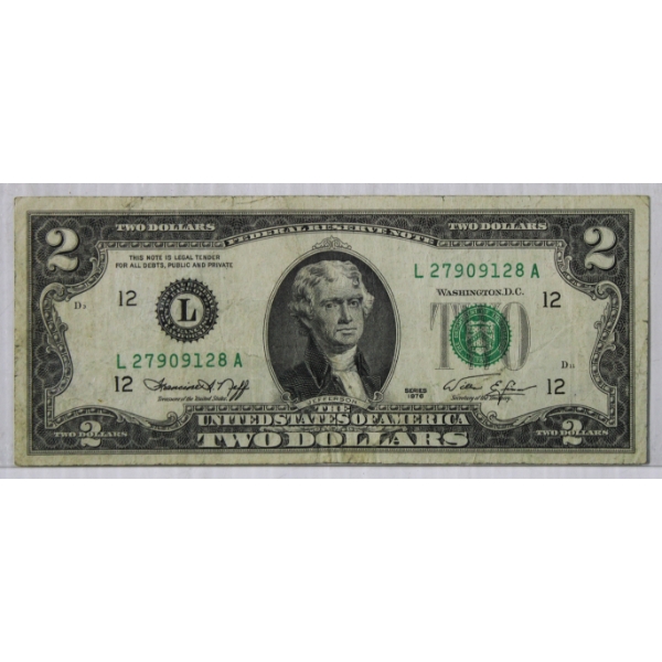 1976 UNITED STATES $2 BANK NOTE