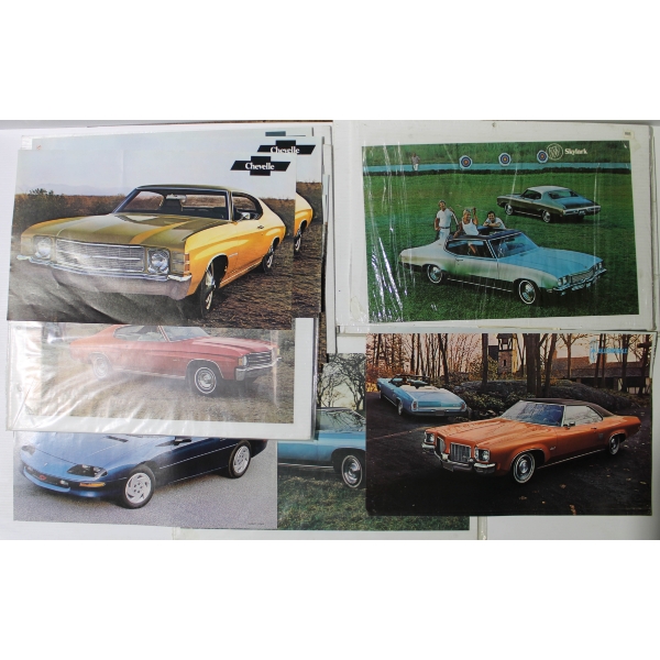 25+ VINTAGE 70'S DEALER SHOWROOM CAR POSTERS - IMPALA ETC.