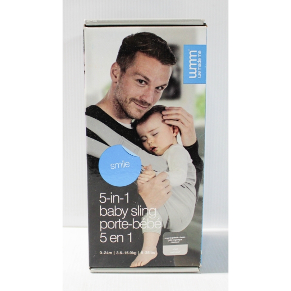 WMM 5-IN-1 BABY SLING - 0-24 MONTHS - ORGANIC PEBBLE