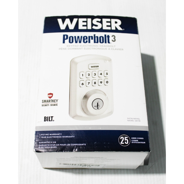 WEISER POWERBOLT 3 KEYPAD ELECTRONIC DEADBOLT