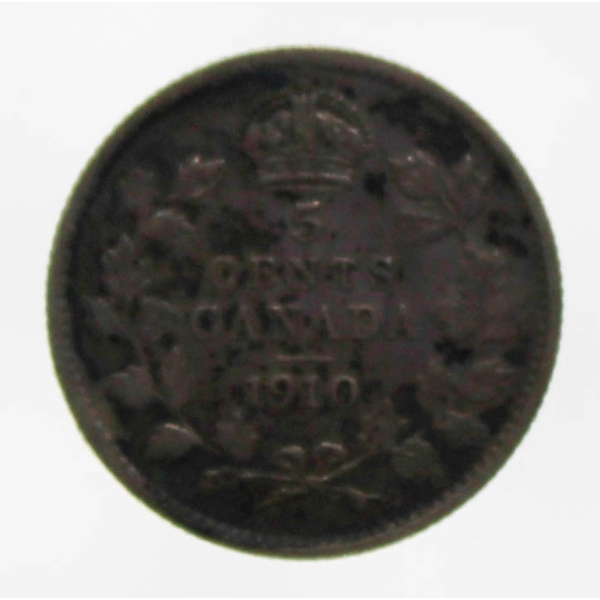 1910 KING EDWARD VII CANADA SILVER 5 CENT COIN