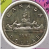 Image 1 : 1957 1 1/2 WATERLINE CANADA SILVER VOYAGEUR DOLLAR