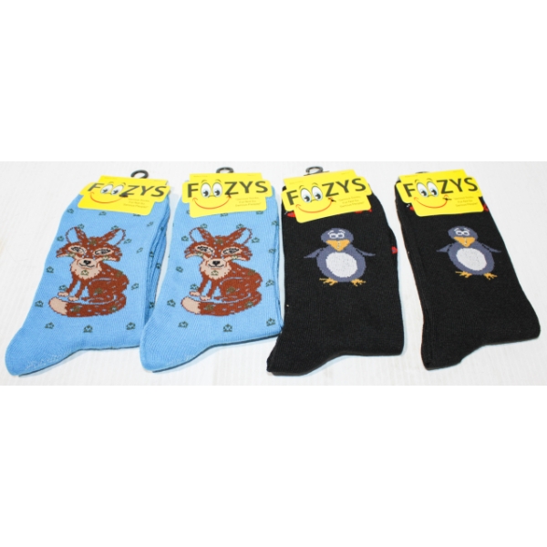  4 PR FOOZYS SOCKS FOX & PENGUIN