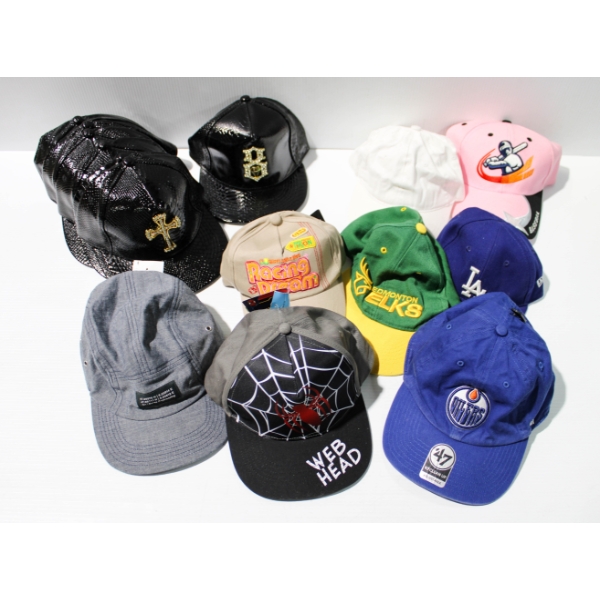 KID'S & ADULT BASEBALL STYLE HATS - ADJUSTABLE 