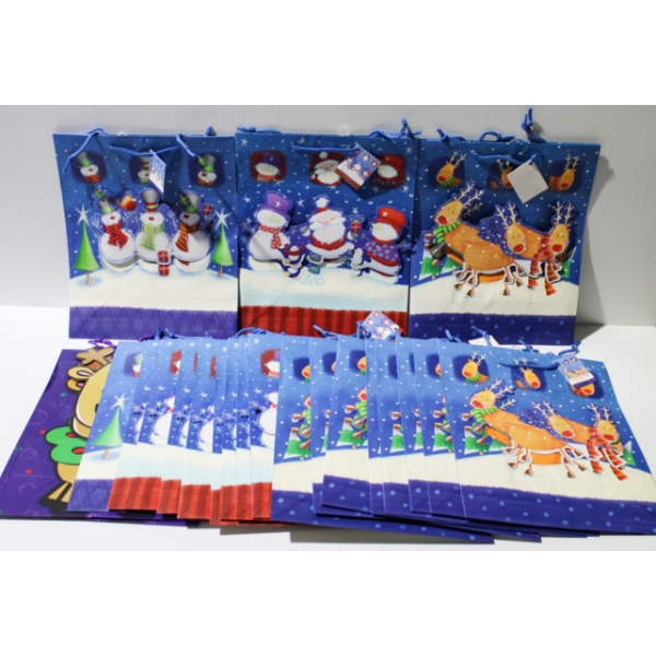 22 NEW ASST. CHRISTMAS HOLIDAY GIFT BAGS