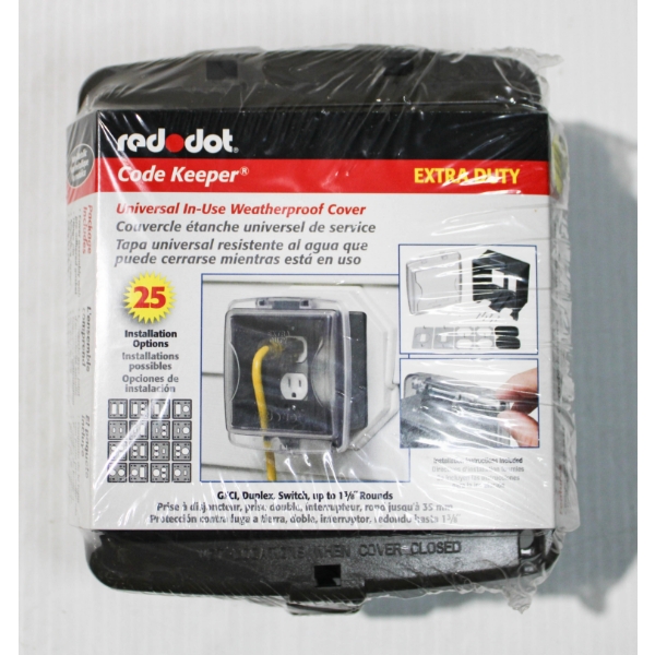 NEW RED DOT CODE KEEPER UNIV. ELECTRIC OUTLET COVER