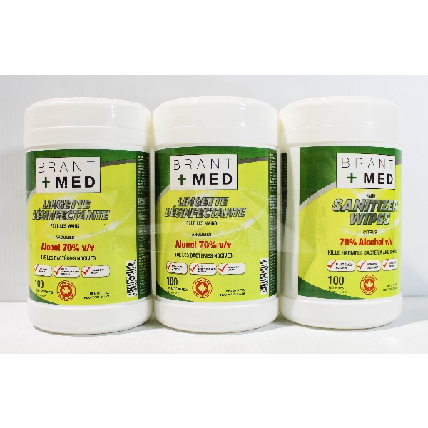 3 CONTAINERS HAND SANITZER WIPES, 100PC EACH