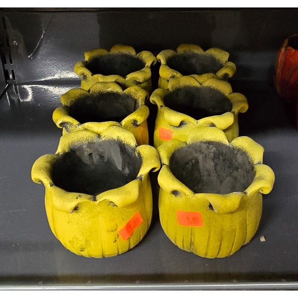 YELLOW FLOWER THEMED CANDLE HOLDERS