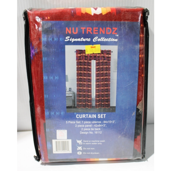 NEW 5PC NU TRENZ CURTAIN SET - SOUTHWEST DESIGN