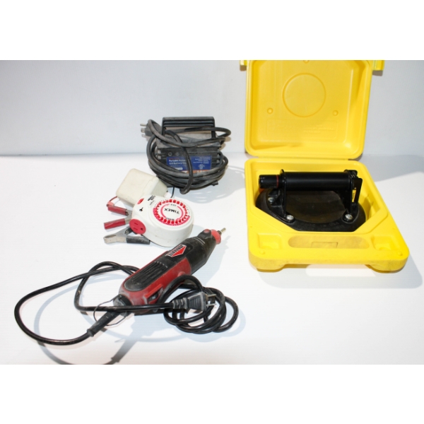 ASST. TOOLS - TESTED - BATTERY CHARGER DIE GRINDER ETC.