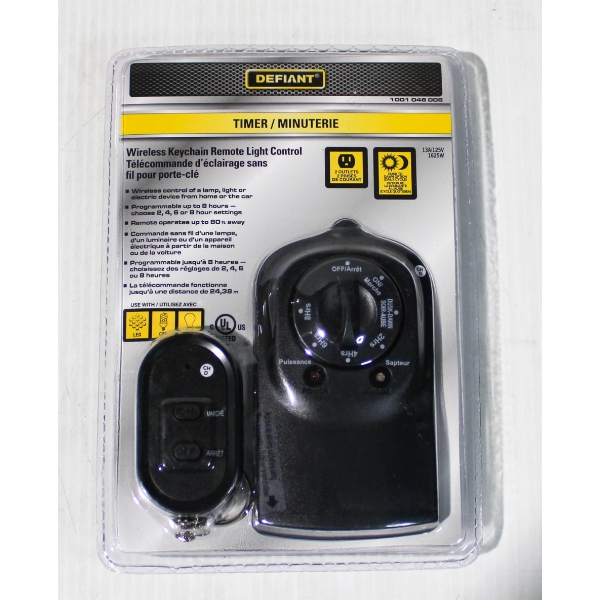 NEW DEFIANT WIRELESS PROGRAMMABLE TIMER W/ REMOTE - BLK