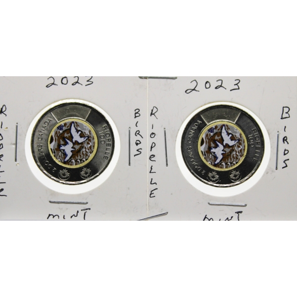 2023 CANADIAN RIOPELLE BIRDS WC $2 COINS