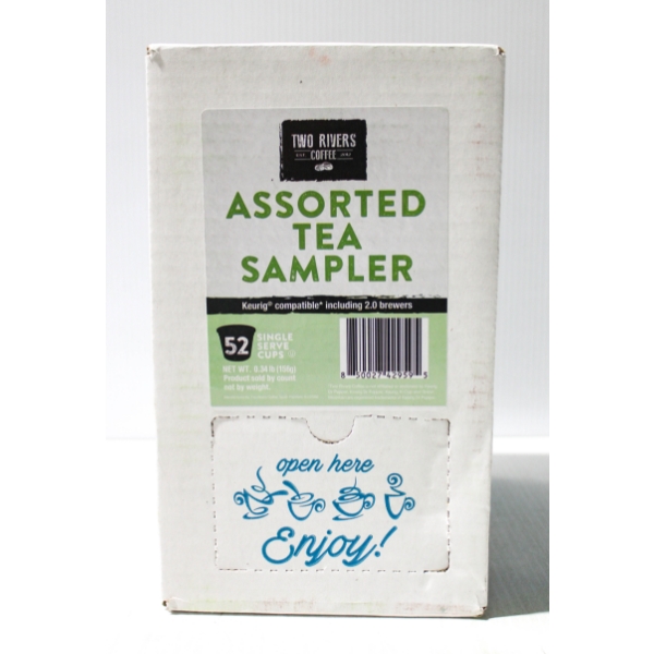 TWO RIVERS ASST. TEA SAMPLER 52 PODS - KEURIG COMPATIBLE