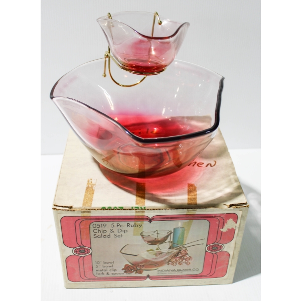 5 PC RUBY CHIP & DIP SALAD SET