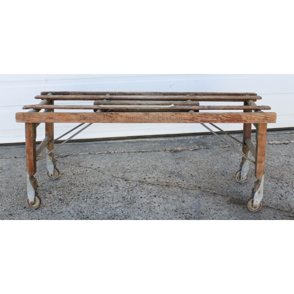 ANTIQUE WASH TUB STAND - FOLDING W/ WHEELS