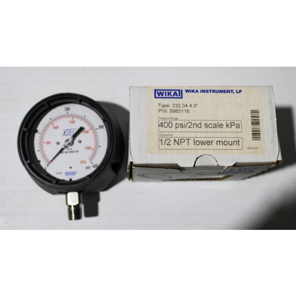 NEW WIKA 400PSI / 2ND SCALE KPA 1/2 NPT PRESSURE GAUGE