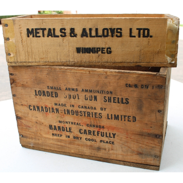 2 VINTAGE WOODEN BOXES - INCL. SHOT GUN SHELL BOX 