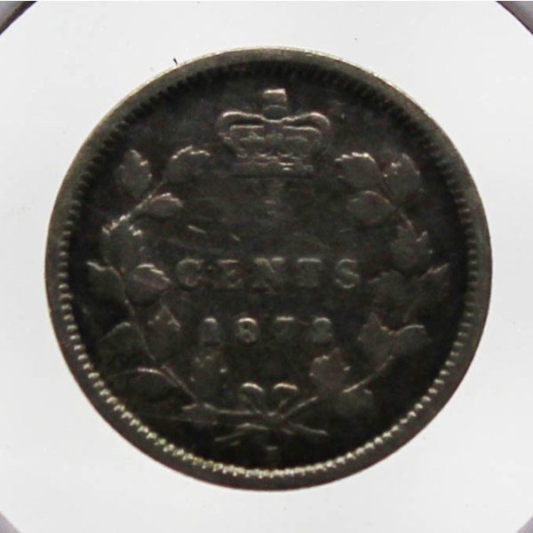1872H VICTORIAN CANADA 5 CENT COIN