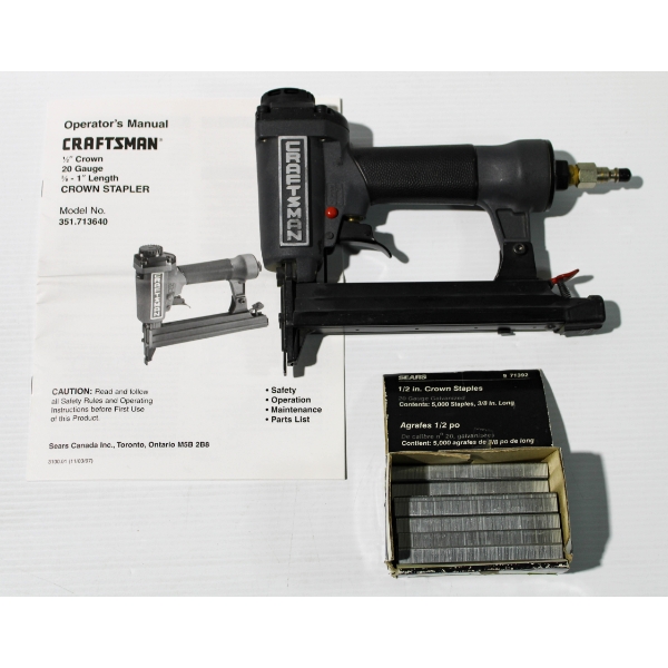 CRAFTSMAN AIR STAPLER W/ INSTRUCTIONS & STAPLES