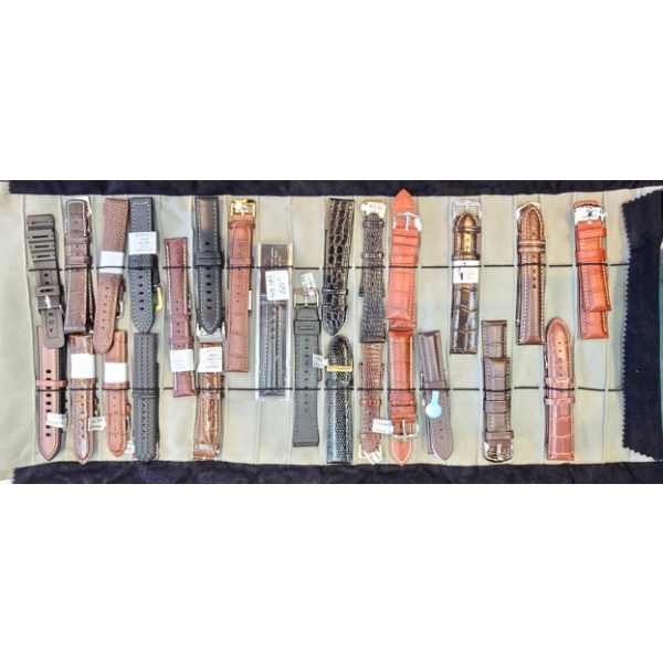 LEATHER WATCH STRAPS - 26PCS, 20-22MM