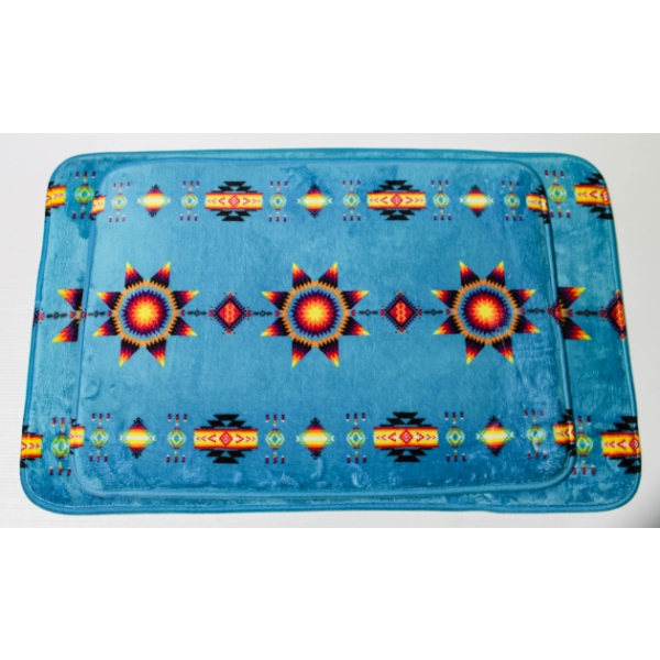 2PC NU TRENDS BATHROOM MAT SET - STARBURST DESIGN