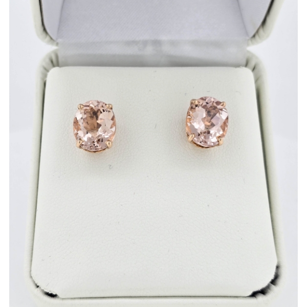 14K ROSE GOLD MORGANITE 2.4K EACH