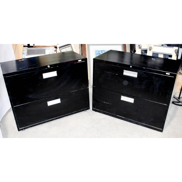 2 X 2 DRAWER LATERAL FILING CABINETS - 36" L X 18" W X 28" H