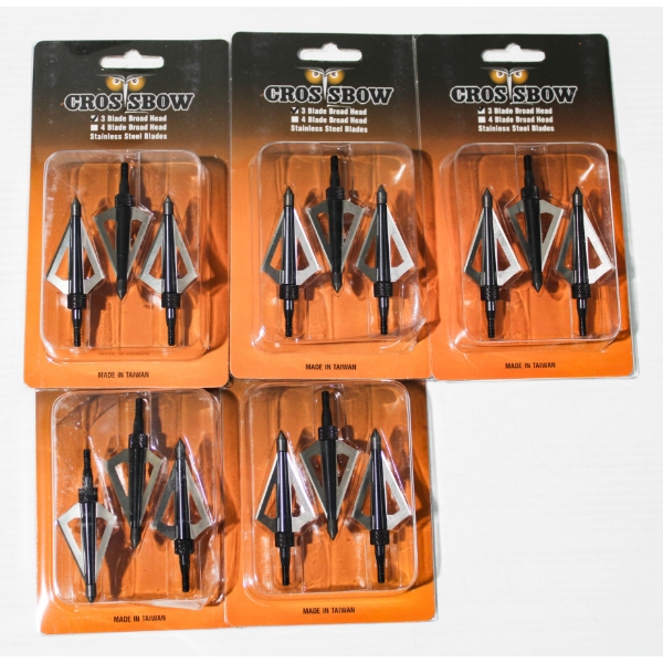 15 NEW 3-BLADE BOW / CROSSBOW BROADHEADS MK-3BAL 