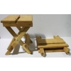 Image 1 : 2 HANDMADE FOLDABLE WOODEN STOOLS