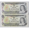 Image 1 : 1973 UNC. SEQUENTIAL CANADIAN $1 BANK NOTES
