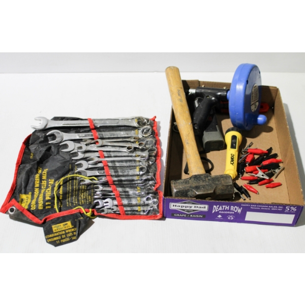 ASST. SHOP TOOLS - WRENCHES - HAMMER ETC.