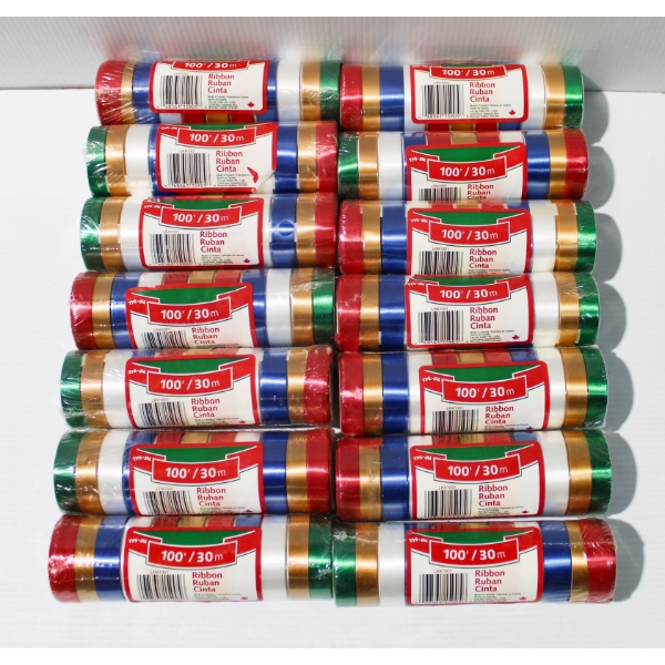 14 X 100FT CHRISTMAS WRAPPING RIBBON 
