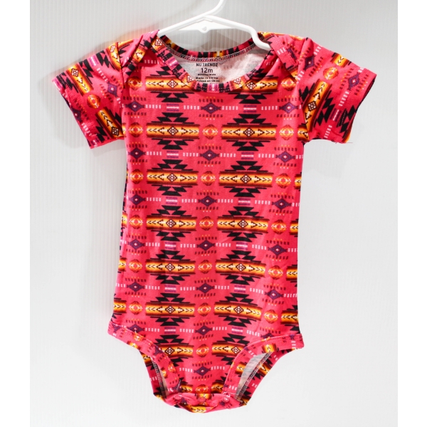 NU TRENDZ 12M BABY ONESIE PINK - SOUTHWESTERN DESIGN