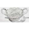 Image 1 : 2 HANDLED HAND CUT CRYSTAL CANDY BOWL