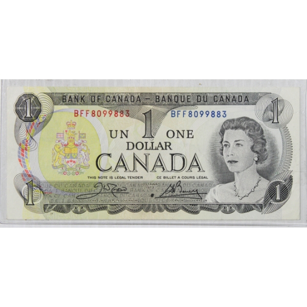 1973 CANADA POKER HAND SERIAL # $1 BANK NOTE