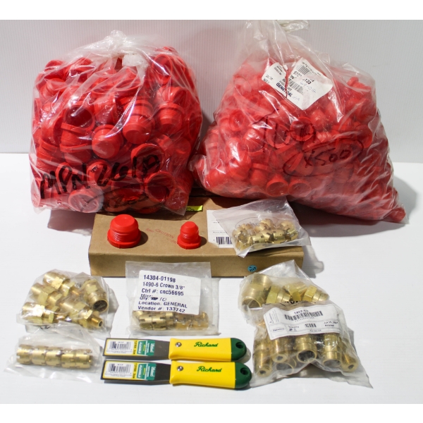 ASST. PIPE CAPS - NEW PUTTY KNIVES ETC.